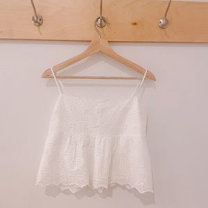 Abercrombie squareneck trapeze eyelet cami
